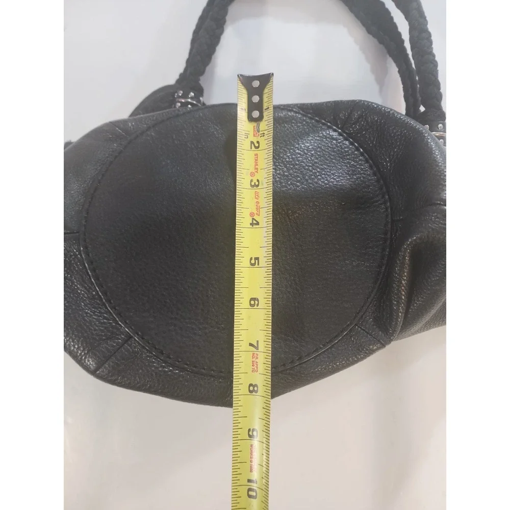The‎ Sak Indio Black Leather Hobo Bag Braided Strap Boho Slouchy Shoulder Purse